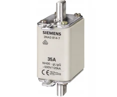 Siemens Lydusis įdėklas NH 80A 500V gG klasė standartinė versija neizoliuoti kontaktai dydis 00 3NA3824-7