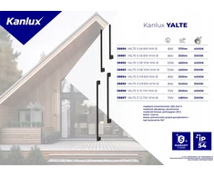Sieninis šviestuvas Kanlux LED linijinis fasadinis šviestuvas YALTE D 09 8W NW-B 350lm 4000K neutrali spalva IP54 reguliuojamas kampas 330 laipsnių juodas 38894