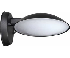 Sieninis šviestuvas Italux 12W LED sieninis fasado šviestuvas PIOMBINO, juodas, 3000K, IP44