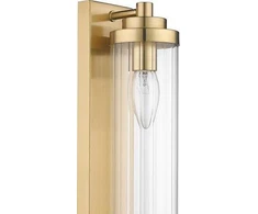 Sieninis šviestuvas Kinkiet Light Prestige Auksinis kinkiet glamour Lorenzo szklana podłużna tuba nad lustro