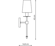 Sieninis šviestuvas Kinkiet Light Prestige Casoli kinkiet patyna LP-2118/1W patyna