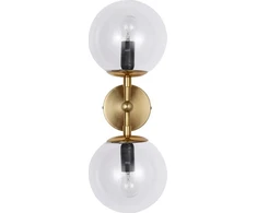 Sieninis šviestuvas Kinkiet Light Prestige Loftowy kinkiet auksinė DORADO LP-002/2W Transparent Light Prestige szklane kule balls
