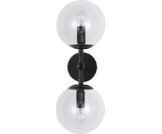 Sieninis šviestuvas Kinkiet Light Prestige Loftowa lampa DORADO LP-002/2W BK Transparent Light Prestige kinkiet do sypialni juoda permatomas