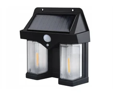Sieninis šviestuvas LTC Lampa sieninė saulės energijos LED COB 10W 1200lm, judesio jutiklis, nuo sutemų, akumuliatorius 1800mAh IP54 (ABS)