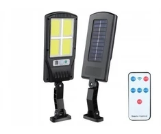 Sieninis šviestuvas Kinkiet LTC Lampa solarna LTC 4x LED COB,4W su judesio jutikliu,zmierzchu , pilot su akumulatorem 1200mAh