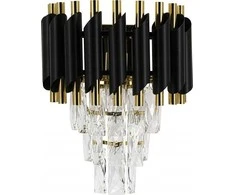 Mdeco Elem Toledo 6260/1 TR BL sieninis šviestuvas sieninis šviestuvas 1x60W E27 auksinis/juodas