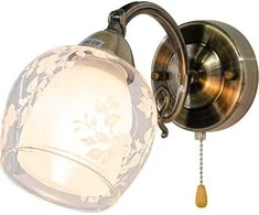 Mdeco Retro sieninis šviestuvas ELM9150/1 21QG su žalvariniu jungikliu