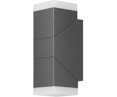 Sieninis šviestuvas Orno MORPH LED 12W, dvigubas fasadinis šviestuvas, 1100lm, IP54, 4000K, pilkas