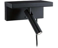 Paulmann sieninis šviestuvas JERIK LED 2,4W 3-STEP DIM 160lm 3000K USB-C 230V su jungikliu Juodas matinis / metalas