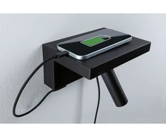 Paulmann sieninis šviestuvas JERIK LED 2,4W 3-STEP DIM 160lm 3000K USB-C 230V su jungikliu Juodas matinis / metalas