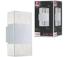 Sieninis šviestuvas Kinkiet Paulmann Oprawa elewacyjna THARIN LED 2 X 3,7W 640lm 3000K IP44 230V sidabrinė / metal