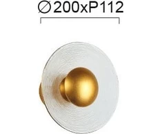 VEN 8,6W LED sieninis šviestuvas GLAMOUR, skaidrus/aukso sp., 2800K, 4241100