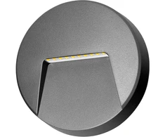 Sieninis šviestuvas Orno SLIGO LED 3W, fasado šviestuvas, 240lm, IP65, 4000K, apvalus, pilkas
