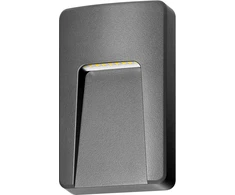 Sieninis šviestuvas Orno SLIGO LED 3W, fasadinis šviestuvas, 240lm, IP65, 4000K, stačiakampis, pilkas