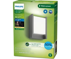 Sieninis šviestuvas Signify „Philips Outdoor A-Label Arbour Wand UE“ 3,8 W 27 K antracito spalvos