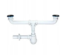 Sifonas Aptel 19226 Kriauklės sifonas, 2 butelių, nerūdijančio plieno filtras, 2', skalbimo mašinos / indaplovės jungtis be perpildymo, PVC kamštis FI 40 .// PCS.A.40-2KOM-2'