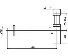 Sifonas KFA butelis 5 / 4 "DN32 chromas (600- 002- 0)