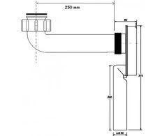 Sifonas McAlpine 5 / 4 "DN50 su chromo plėtiniu (DN- CB)
