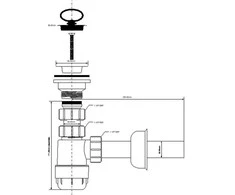 Sifonas McAlpine butelis 5 / 4 "DN32 mažas baltas (HC1L)