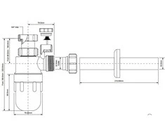 Sifonas McAlpine butelis 5 / 4 "DN32 su balta aeracija (5130PF)