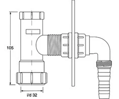 Sifonas McAlpine DN32 chromas (HC14WM32)
