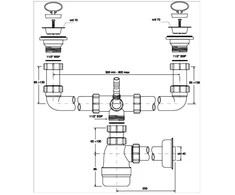 Sifonas McAlpine Dvigubas 1,5 "Butelis Sifonas (CDBAWT-P)