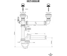 Sifonas McAlpine dvigubas 1,5 "(HC7 + DO2-W)