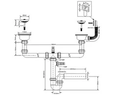 Sifonas McAlpine dvigubas 1,5 "(HC7HC12R- POL1)