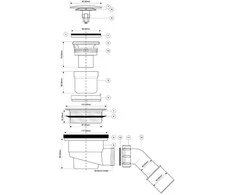 Sifonas McAlpine Pastlokinis sifonas su rakto bloku 90mm chromas (HC27CLCP)