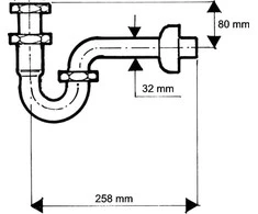 Sifonas McAlpine vamzdis 5 / 4 "DN32 chromas (215CB)