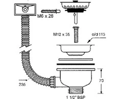 Sifonas McAlpine Vienos duobės 1.5 "(FSW50PR)
