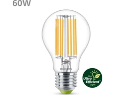 Signify Philips Classic LED lempa su 60W, E27 lizdu, skaidri, šiltai balta (2700K)