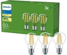 Signify Philips Classic LED lempa su 60W, E27 lizdu, skaidri, šiltai balta (2700K)