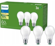 Signify „Philips Classic LED-A-Label“ lempa 60 W E27 matinė šilta lemputė, 3 vnt. pakuotėje