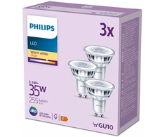 Signify Philips LED classic Lampa 35W GU10 Šilta balta 255lm Sidabrinė 3vnt P
