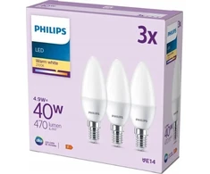 „Signify Philips“ LED klasikinė lempa 40 W E14 žvakė šilta 470 lm matinė 3 vnt.