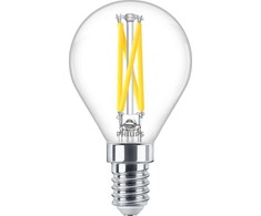 Signify Philips LED classic WarmGlow lašo formos lemputė 25W E14 skaidri, reguliuojamo ryškumo