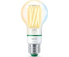 Nezatříděno „Signify WiZ Baltas“ 60 W E27 A60 standartinė kaitrinė lemputė, skaidri, reguliuojamo ilgio, vienguba