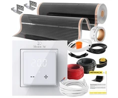 Šildytuvas Monroe IR rinkinys Sidabrinis 160W 8m², plotis 100cm + Aries LCD (5905910410817)