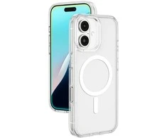 AmazingThing Minimal Mag dėklas su Magnetic Ring skirtas Apple iPhone 16 – skaidrus