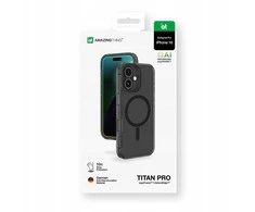 AmazingThing Titan Pro Mag dėklas su Magnetic Ring skirtas Apple iPhone 16 – juodos spalvos