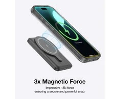 AmazingThing Titan Pro Mag dėklas su Magnetic Ring skirtas Apple iPhone 16 Pro Max – juodos spalvos