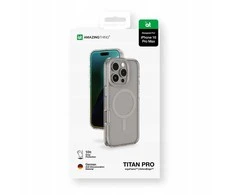 „AmazingThing Titan Pro Mag“ dėklas su magnetiniu žiedu, skirtas „iPhone 16 Pro“ – pilkas