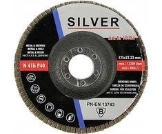 SILVER ŚCIERNICA LISTKOWA 125mm P 40 WYPUKŁA /Sidabrinis