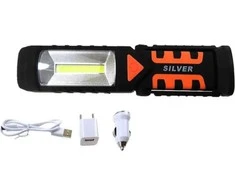 SILVER Sidabrinis Sidabrinis LED dirbtuvių lempa 12V/230V su magnetu