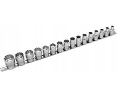 NAC SPLINE LIZDAI 16 vnt. 12-KAMPAS 1/2" /SIDABRAS