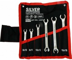 Silver Sidabrinis Sidabrinis rinkinys pusiau atviri plokšti raktai, rinkinys 6 vnt (10984)