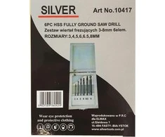 Grąžtas SILVER Rinkinys grąžtų FREZUJĄCYCH 3-8mm 6szt./Sidabrinis
