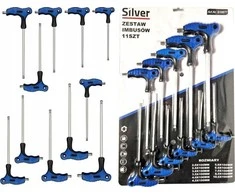 SILVER WKRĘTAKI 11szt. TYP T HEX 2-10mm/Sidabrinis