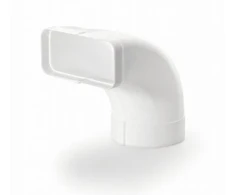 Silverline 90° lankas su apvaliu/plokščiu adapteriu Ø 150/89 x 222 mm. Aukštas